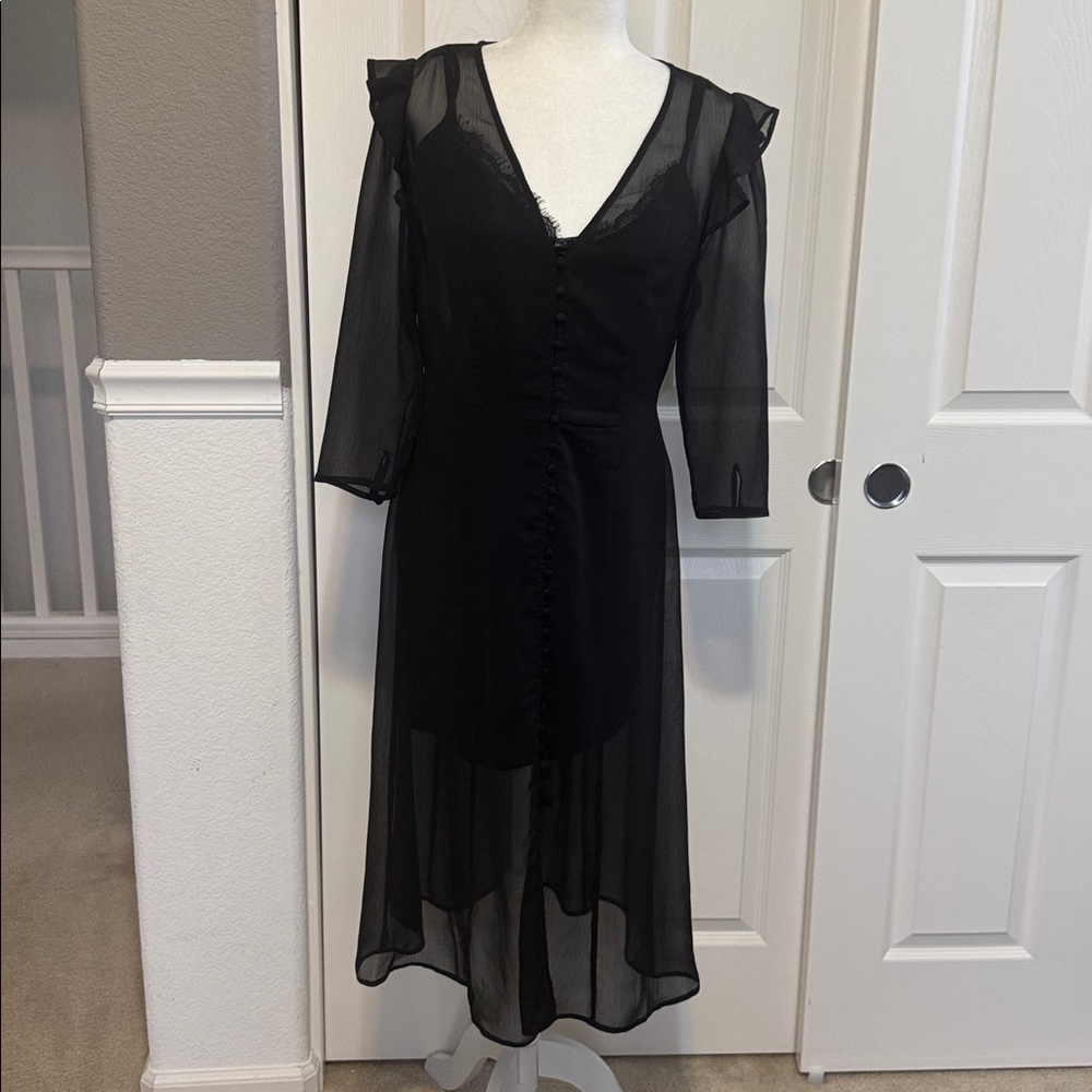 Express Black Sheer Dress - Medium